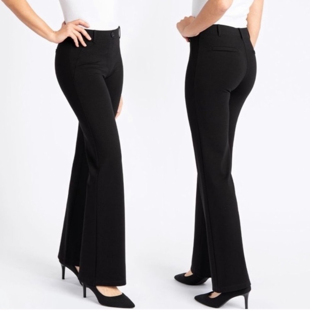 Betabrand Classic Boot Cut Dress Yoga Pants Black Size M Short Petite Women’s